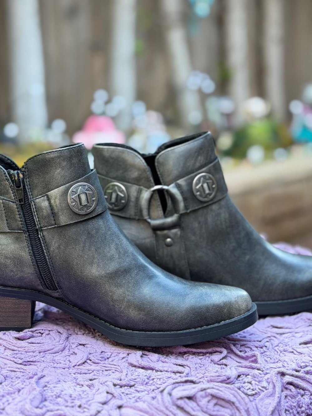 🖤✨ FRYE & CO Helia Black Ankle Boots Size 8.5M NWT Box Western Moto Booties ✨🖤 - Picture 6 of 11